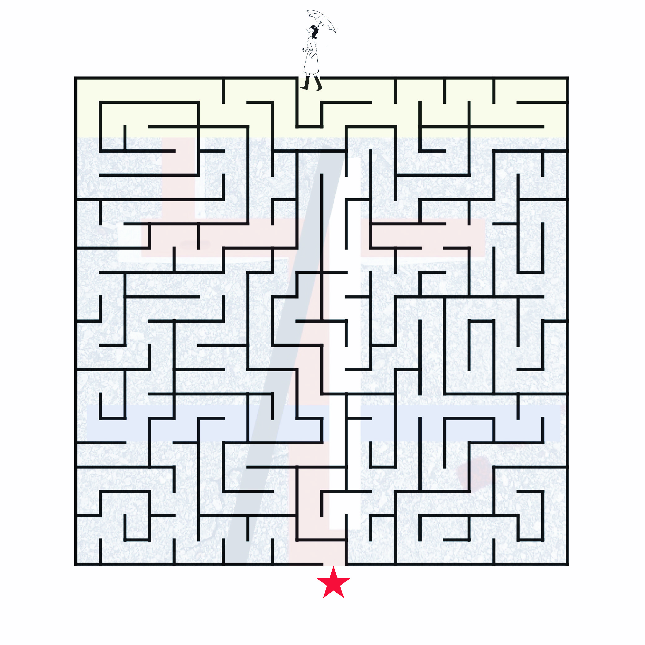Maze — find your way from the entrance to the star